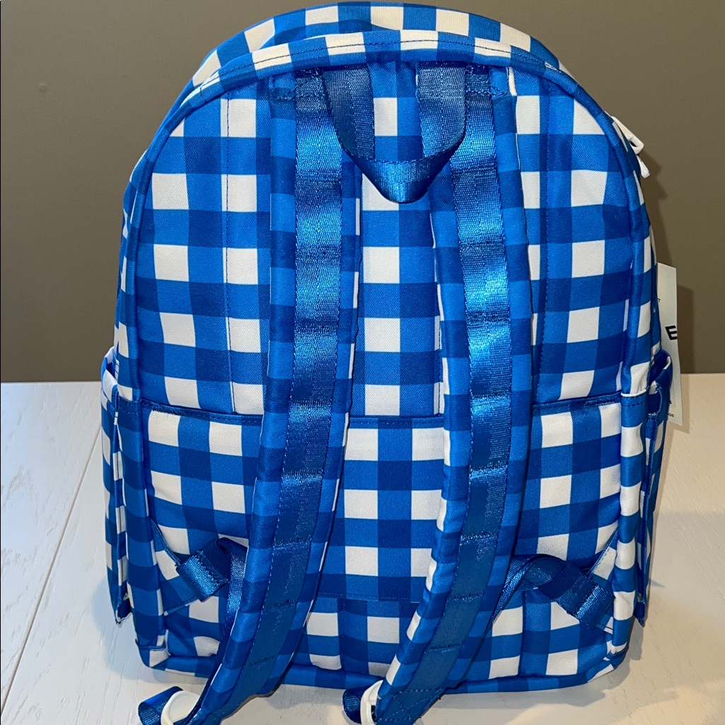 State Blue And White Gingham Kids Backpack — image 5 of 6